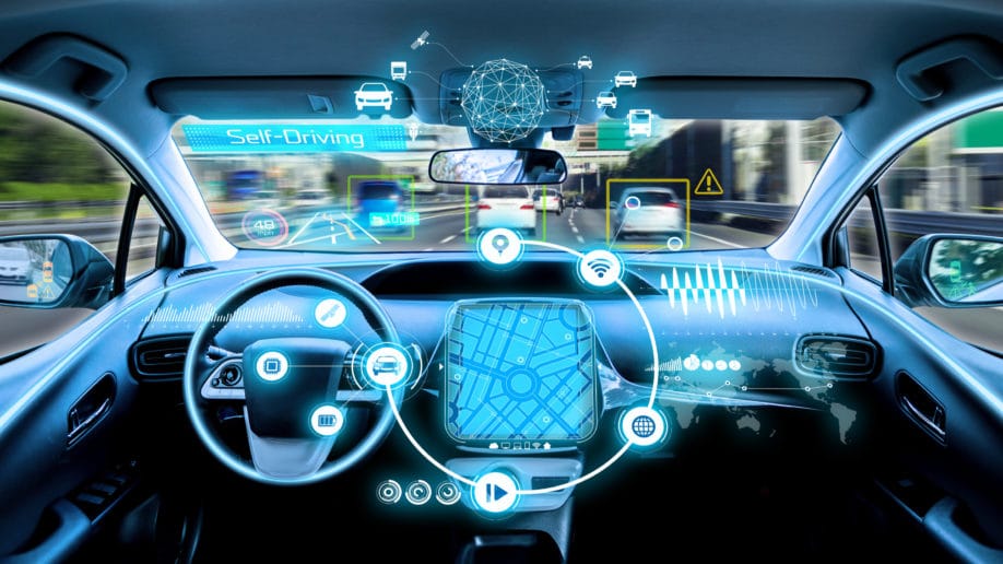 self driving car interior traffic control sensors